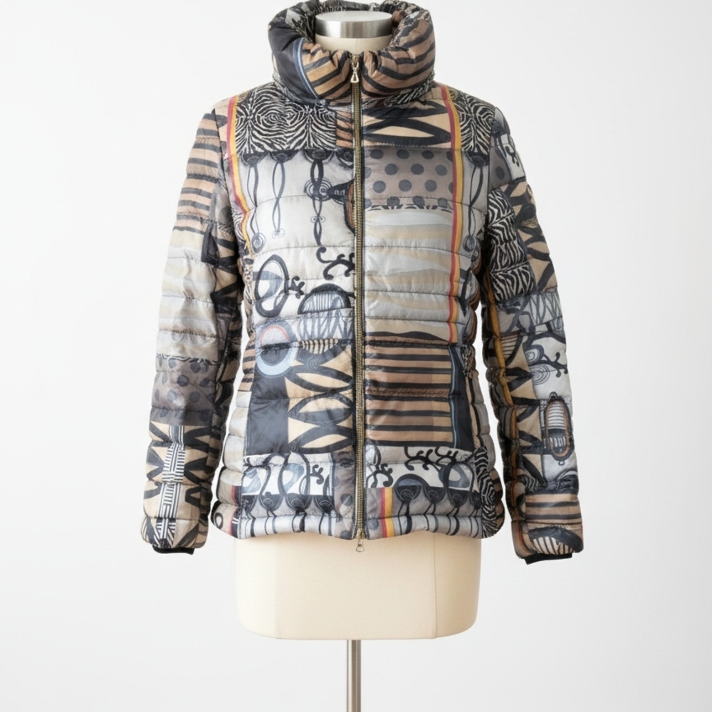 🎨 Dolcezza Puffer Jacket - Abstract Art Print (Size S) 🎨